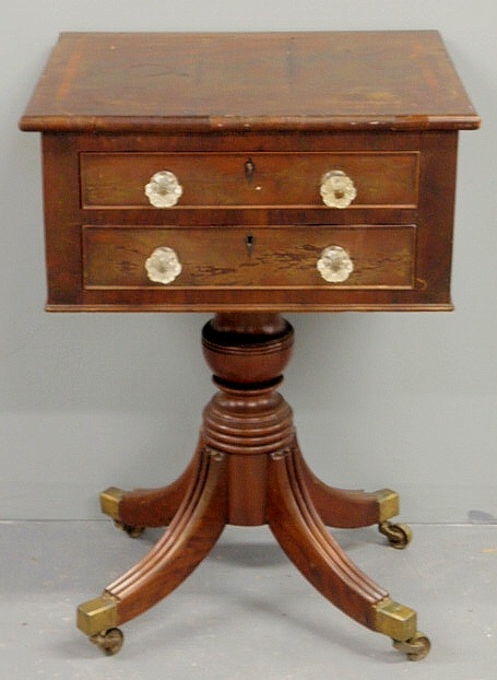 Classical inlaid mahogany two drawer 158e7a