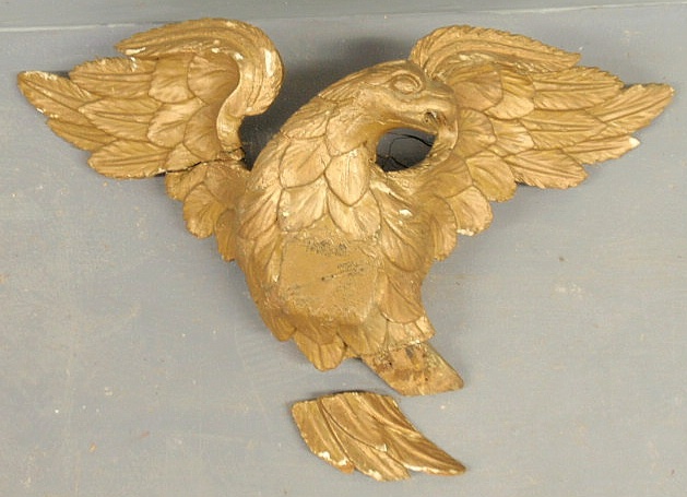 Gilt wood carved eagle 19th c. As found.