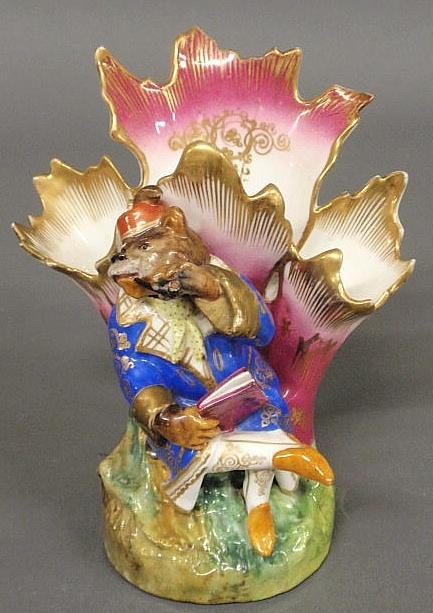 Colorful French porcelain spill vase