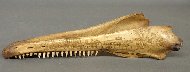 Finely carved porpoise jaw c.1860