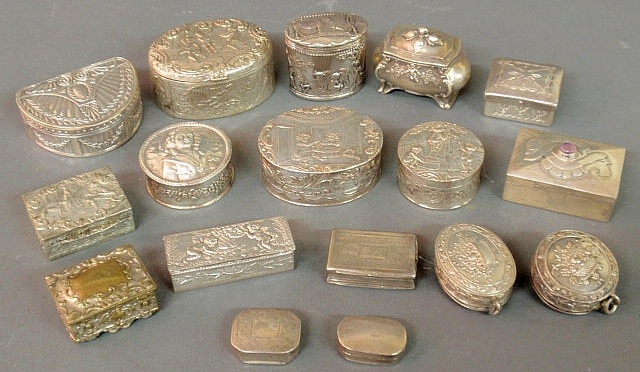 Six Continental silver pillboxes 158ed2
