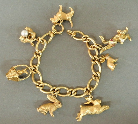 Charm bracelet 14k yg 7 long 158ee8