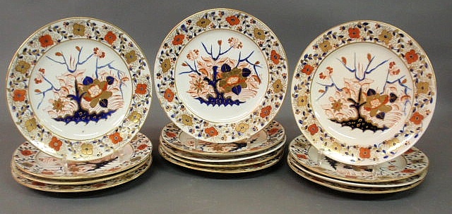 Set of thirteen fine colorful Derby