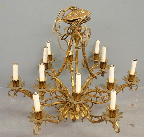 French style fire gilt chandelier c.1900