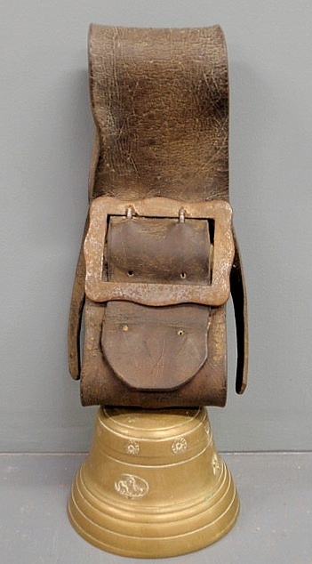 Massive brass cowbell 19th c. with a