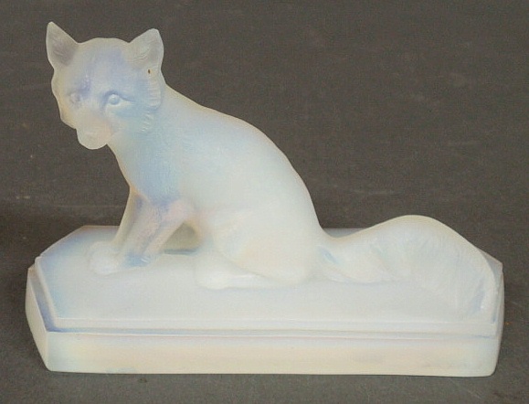 French glass fox signed "Agulals