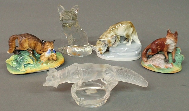 Lalique style frosted glass fox