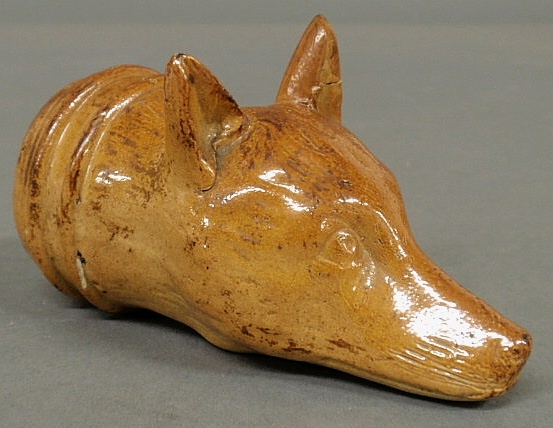 English ceramic fox head bottle