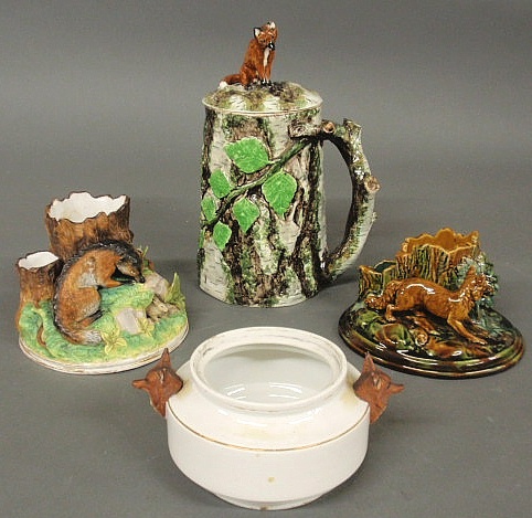 Ceramic tankard with fox lid 10 h  158f47