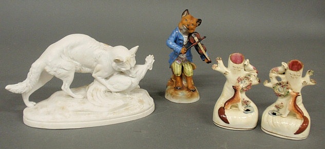 Parian ware figure of a fox with