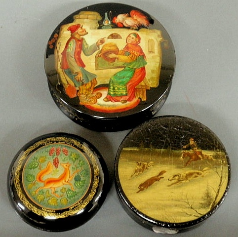 Large Russian lacquerware decorated 158f8f