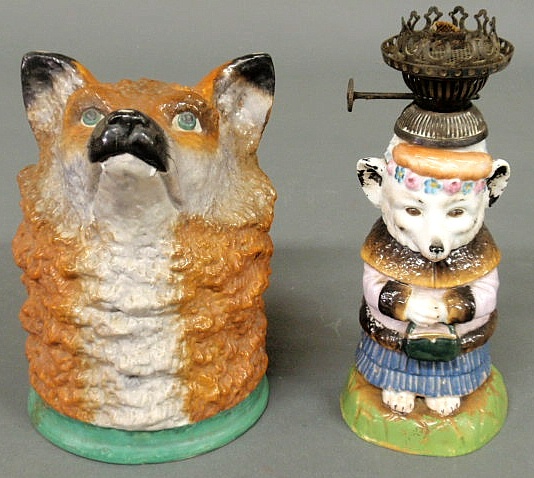 Porcelain fox head late 19th c.