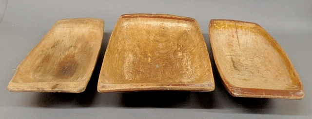 Three rectangular carved wood trenchers 158f9c