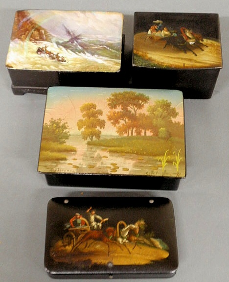 Three Russian lacquerware boxes  158fb2