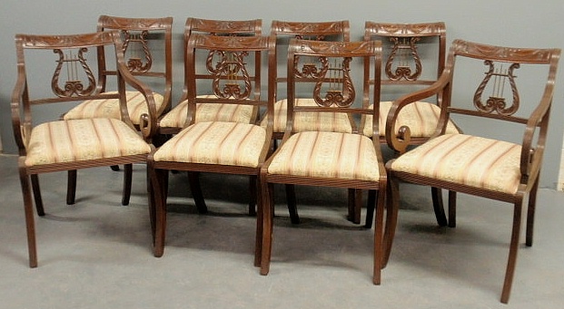 Set of eight Duncan Phyfe style mahogany
