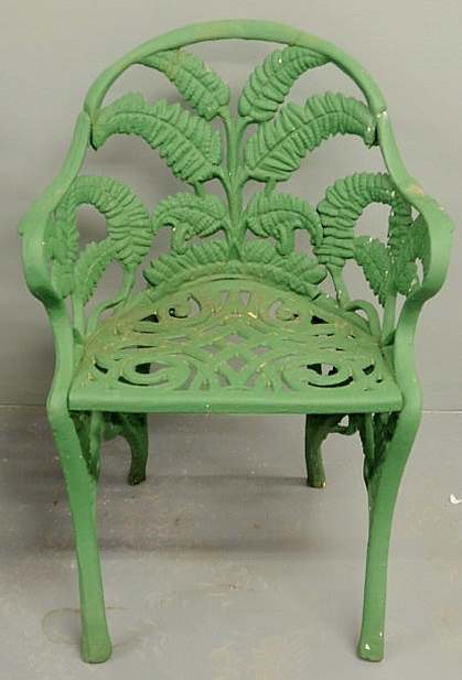 Victorian green painted cast iron