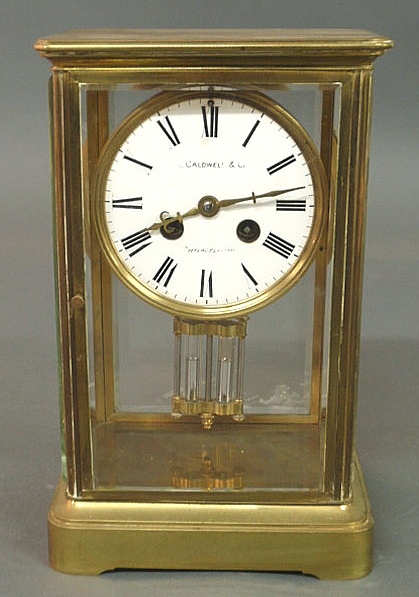 Brass anniversary clock by J. E. Caldwell
