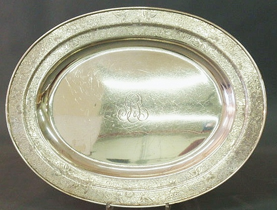 Large oval sterling silver platter 159017