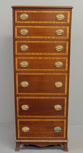 Hepplewhite style inlaid mahogany lingerie