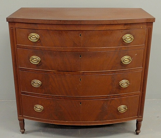 Sheraton mahogany bow-front chest