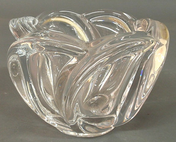 Crystal centerpiece bowl signed