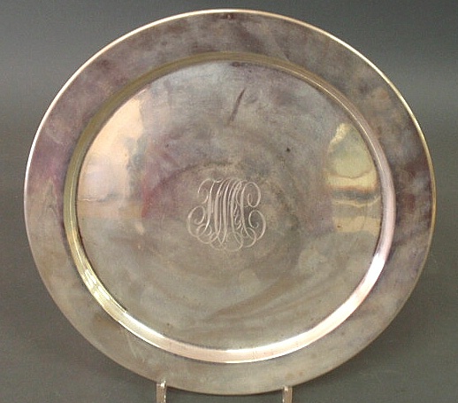 Sterling silver dish monogrammed HMC.