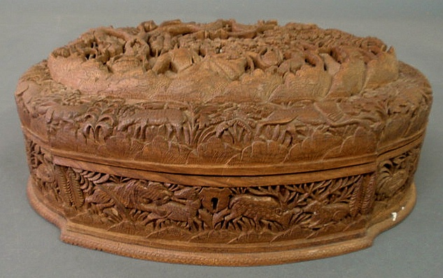 Highly carved jewelry box with
