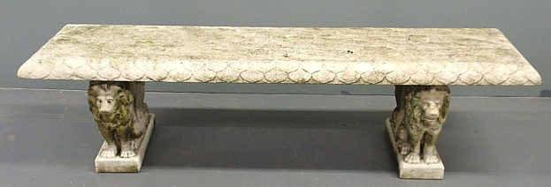 Marble garden bench c 1900 with 15907b