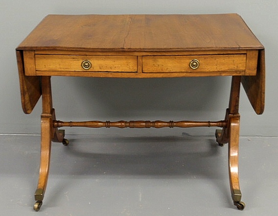 Regency yew wood library table 159087