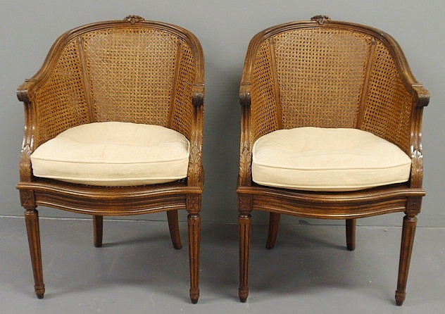 Pair of French cane-back berg?res