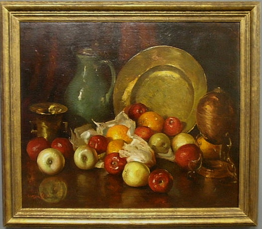 Colorful oil on canvas still life