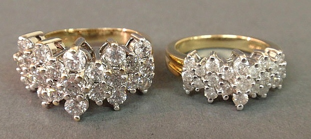 Two ladies diamond dinner rings