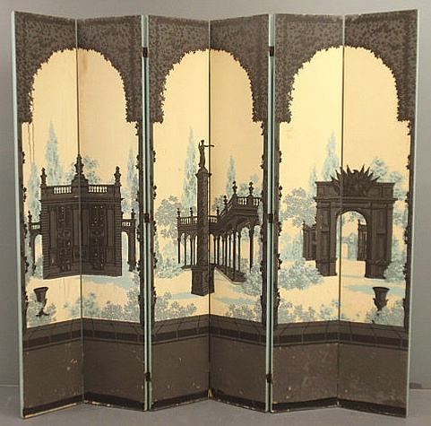 Printed six-panel dressing screen