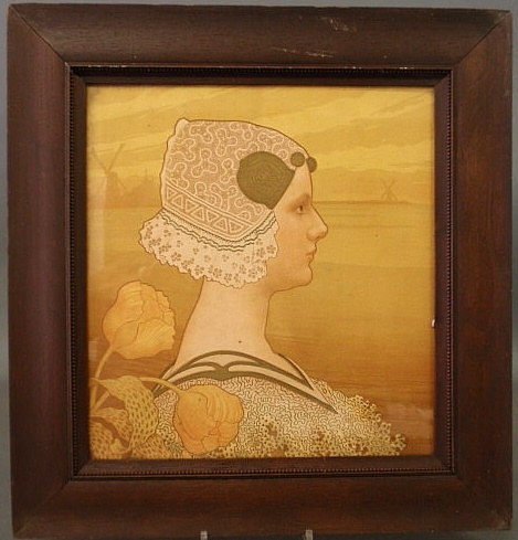 Framed print of a Dutch queen signed 1590fa