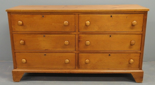 Pine chest of drawers c.1840 with straight