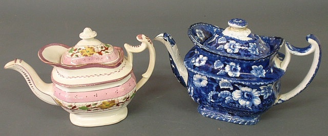 Staffordshire blue and white teapot
