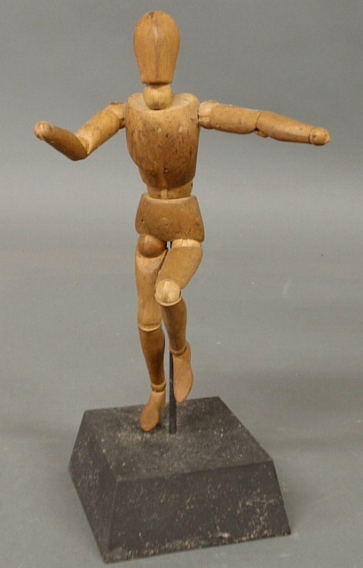 Articulated carved wood artists model.