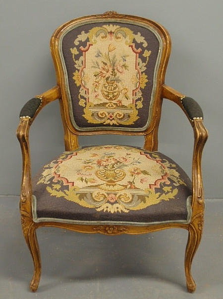 French fruitwood fauteuil with
