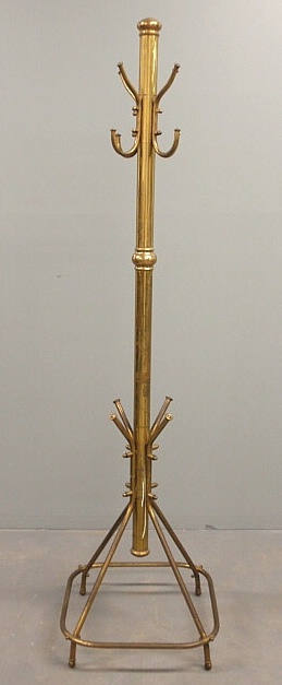 Brass coat rack early 20th c. 73"h.