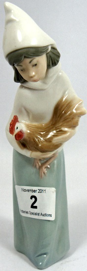 Lladro Figure of a Girl with Chicken