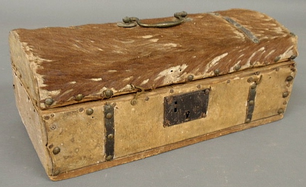 Deerskin covered storage box 19th 159154