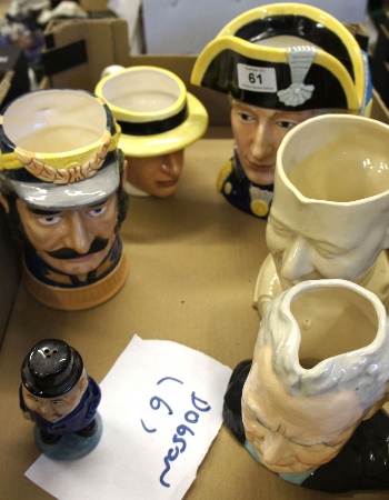 A collection of Large Character Jugs
