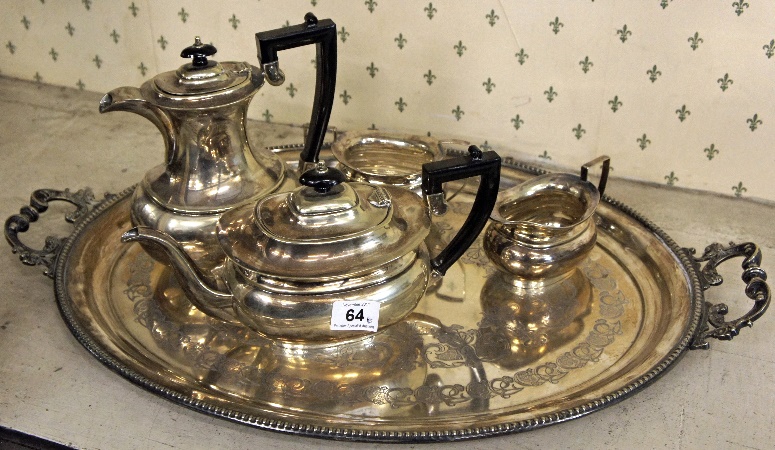 Silver Tray and Tea Set (5)
