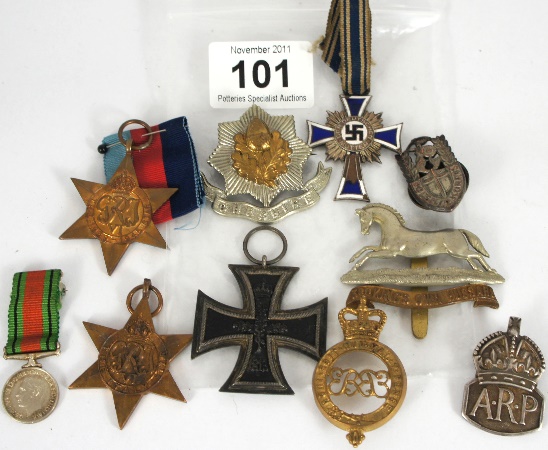 A collection of various medals etc comprising