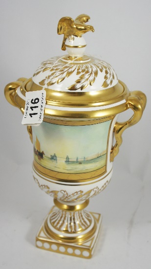 Coalport Two Handled Urn and Cover 1591ab