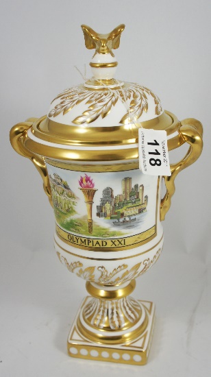 Coalport Two Handled Urn and Cover 1591ad