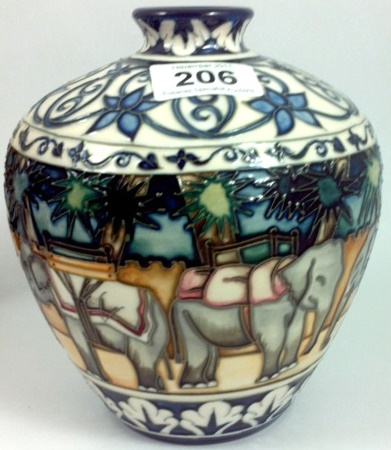 Moorcroft Vase decorated with Elephants 1591f1