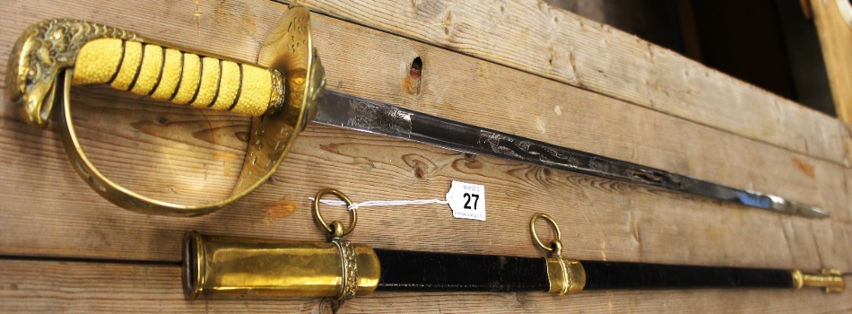 RAF Dress Sword with Ornate Blade and
