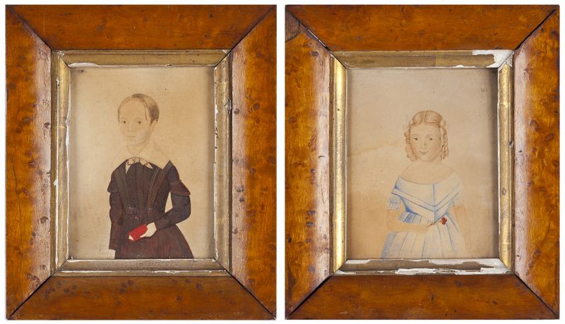 Pair of Portrait Miniatures of