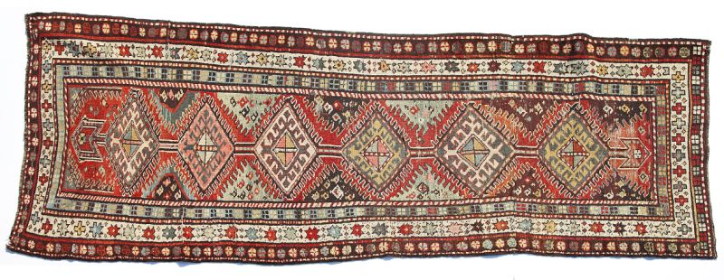 Antique Caucasian Runnerwool with 15baf4